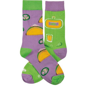 Primitives by Kathy Tacos & Tequila Unisex Colorful Fun Socks OSFM NWT
